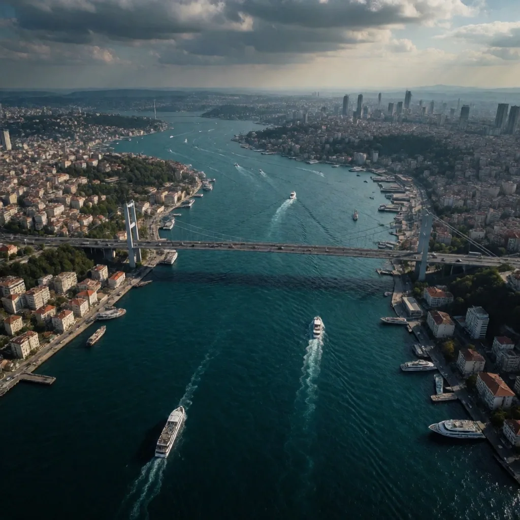 İstanbul Boğazı havadan görünümü